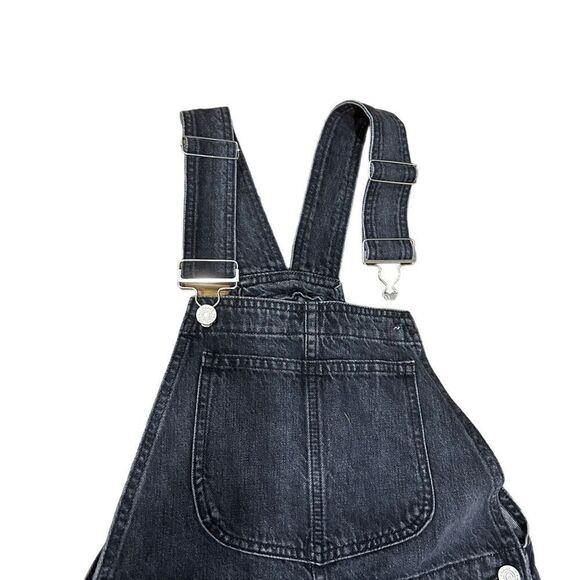 Revolve NEW Frame Denim Classic Overalls in Color Blackwater (Missing Button) - Picture 13 of 14